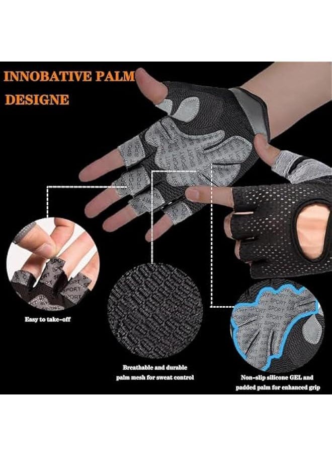 HOOKOR New Breathable Workout Gloves for Women & Men - No More Sweaty & Full Palm Protection Gym Exercise, Cycling, Fitness, Weightlifting, Pull-ups, Deadlifting, Rowing-L  - Image 2