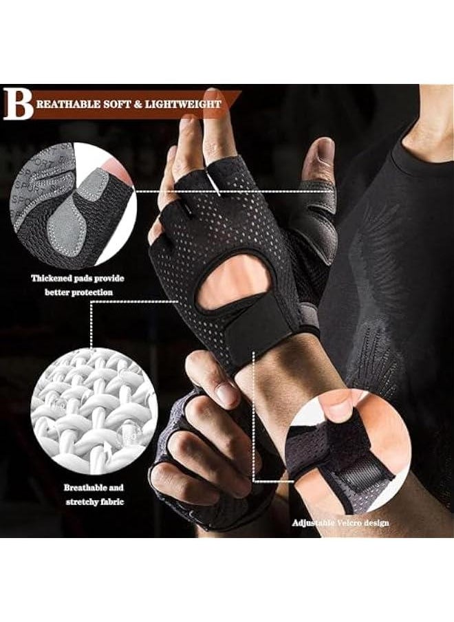 HOOKOR New Breathable Workout Gloves for Women & Men - No More Sweaty & Full Palm Protection Gym Exercise, Cycling, Fitness, Weightlifting, Pull-ups, Deadlifting, Rowing-L  - Image 3