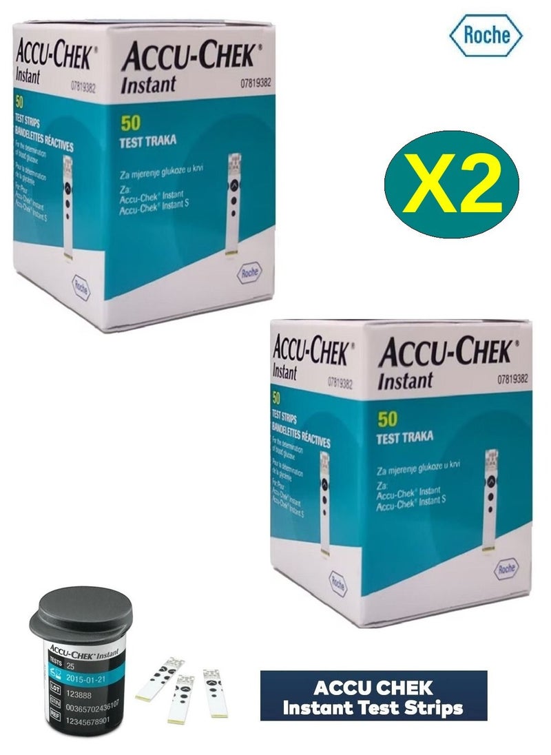 INSTANT 2 Pack of  50-Piece Accu Chek Instant Test Strip Set  - Image 1