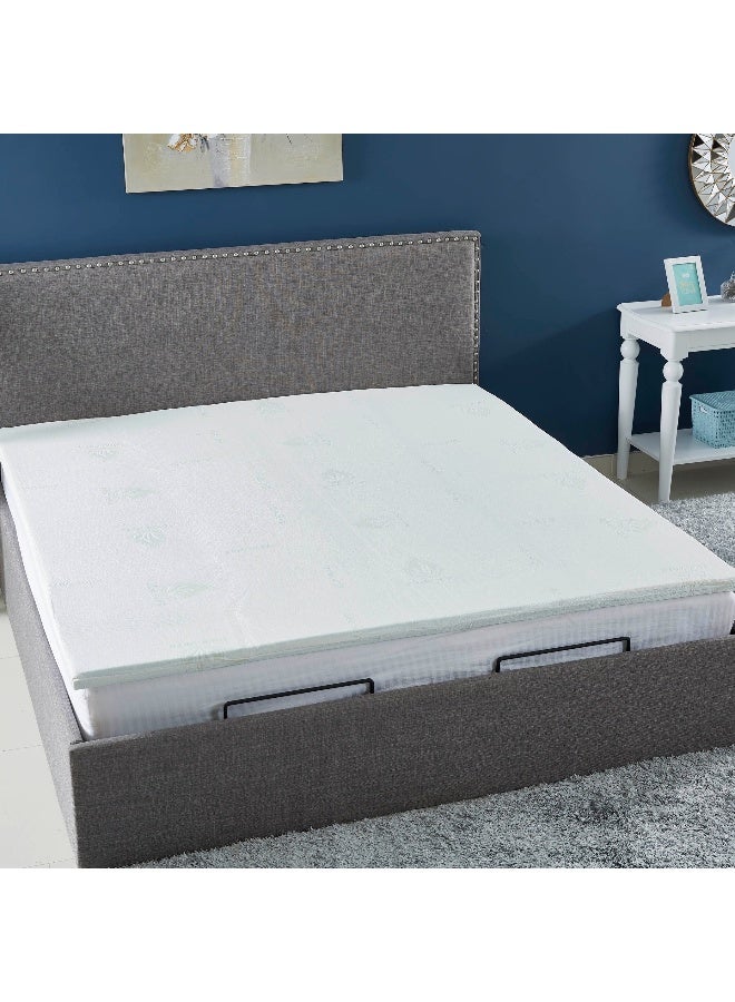 Home Box Premium Quality Aloe Vera Cool Gel Infused Memory Foam Soft Touch Washable Spill And Stain Resistant King Size Mattress Topper - Image 2
