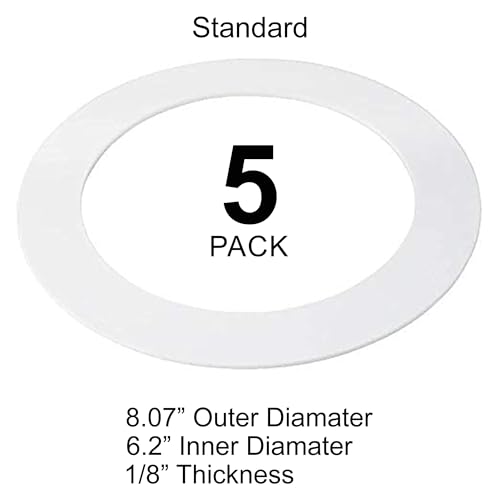 harrrrd 5 Pack Gloss White Goof Trim Ring for 6" Inch Recessed Can Lighting Down Light, Outer Diameter 8 Inches - Image 2