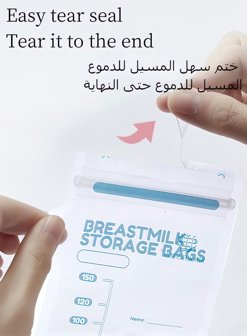 Goldfish 30 Piece Baby Self-standing Bottom Design Breast Milk Storage Bags With Double Zipper Multi-Capacity - Image 5