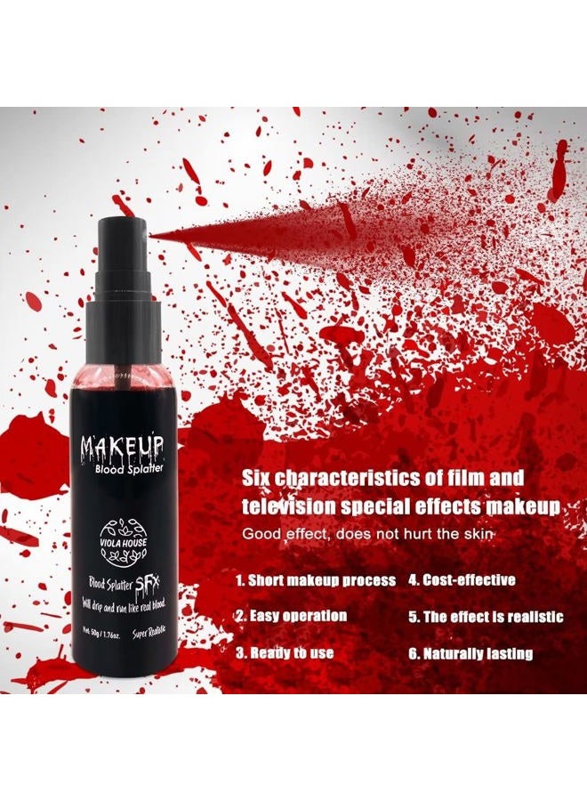 VIOLA HOUSE Artificial Blood Red Spray, Artificial Halloween Blood, film blood, vampire blood, zombie blood for carnival and carnival, Sfx Make Up Face Body Paint. 50g/1.76oz - Image 3
