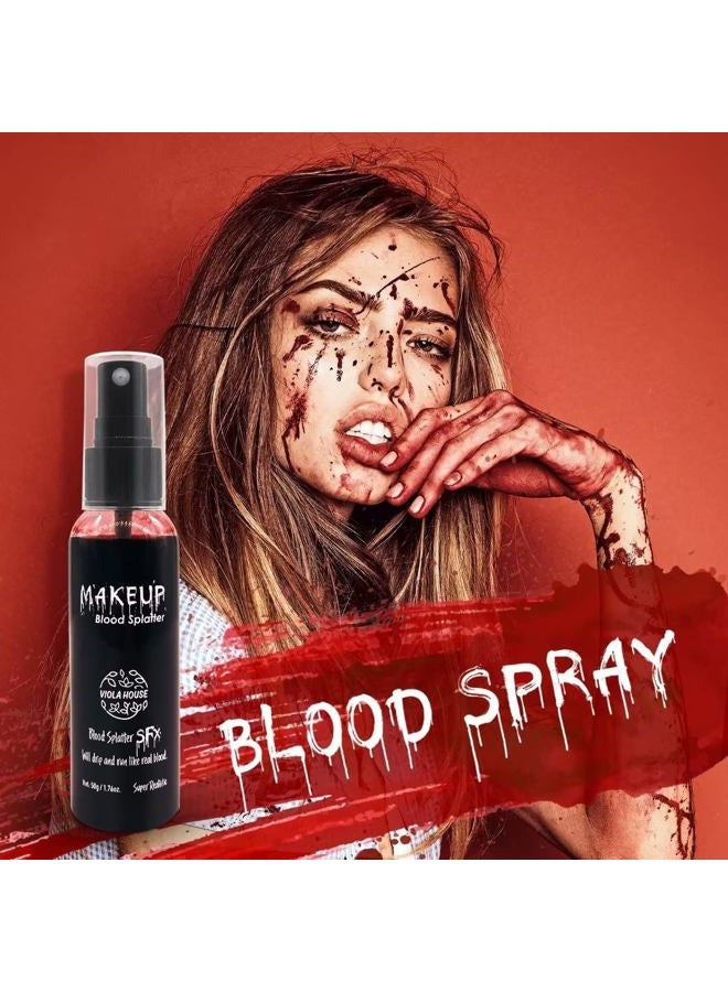 VIOLA HOUSE Artificial Blood Red Spray, Artificial Halloween Blood, film blood, vampire blood, zombie blood for carnival and carnival, Sfx Make Up Face Body Paint. 50g/1.76oz - Image 2