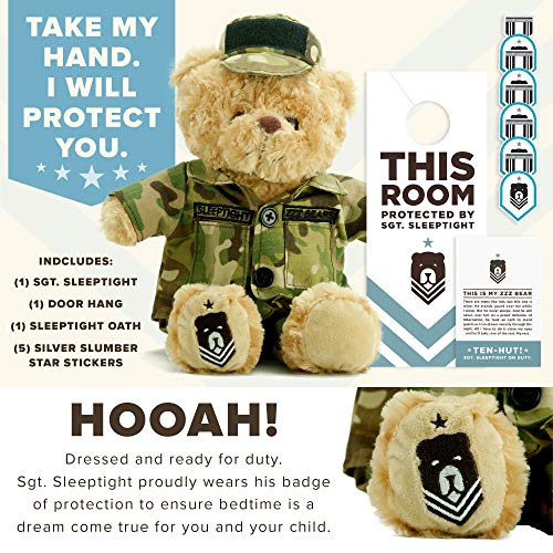 ZZZ Bears SGT Sleeptight Army Teddy Bear with Storybook & Sleep System, Comforting Gift for Army Kids, Helps with Bedtime Routine, Deployment Separation & Emotional Support - Image 3