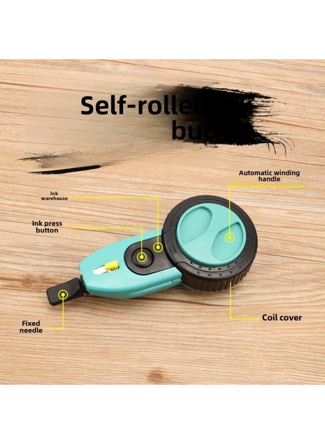 Bamboo Ink Bucket Plastic Ink Bucket Dragon Pattern Ink Bucket Automatic Woodworking Line Drawing Manual Spring And Release Line Carpenter Tool Self-rolling Ink Cartridge-Model:Increase The Red Ink Bucket  - Image 3