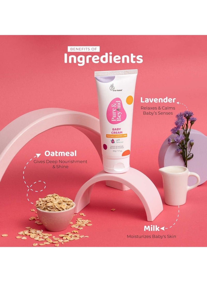 أر فور رابيت بيور آند بيوند كريم بيور آند بيوند 50 جم مرطب للوجه والجسم بالشوفان واللافندر والحليب - Image 2