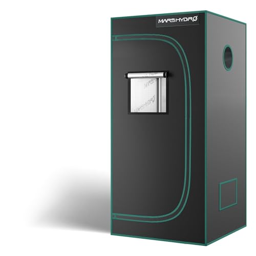 MARS HYDRO 2x2 Advanced Grow Tent, 24"x24"x55" High Reflective Mylar 1680D for Hydroponics Indoor Plant Growing, with Observation Window,Floor Tray and Smooth Zipper for TS600/TS1000 - Image 1