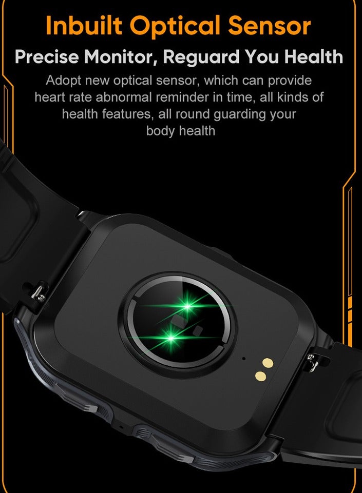 AROAQ P73 Smart Watch, 300mah Multifunction Fitness Tracker Watch With Bluetooth Call Voice Assistant, Colorful Hd Large Display Smart Bracelet Sports Watch, (Camouflage Orange And Grey) - Image 3