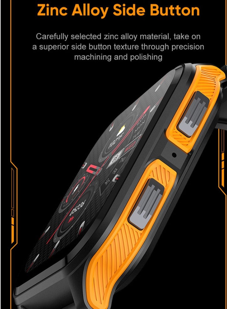 AROAQ P73 Smart Watch, 300mah Multifunction Fitness Tracker Watch With Bluetooth Call Voice Assistant, Colorful Hd Large Display Smart Bracelet Sports Watch, (Camouflage Orange And Grey) - Image 2