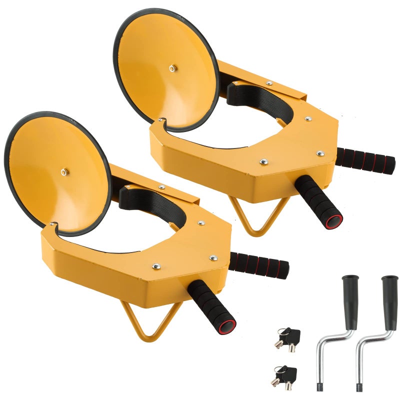 ATPEAM Wheel Lock Clamp AntiTheft Heavy Duty Adjustable Tire Lock 2 Pack Black Yellow - Image 3