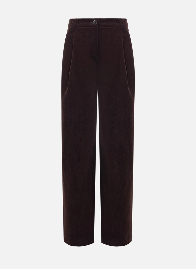 Lichi Velvet trousers with waist pleats