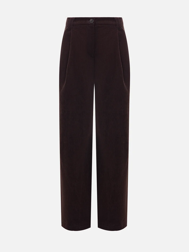 Lichi Velvet trousers with waist pleats