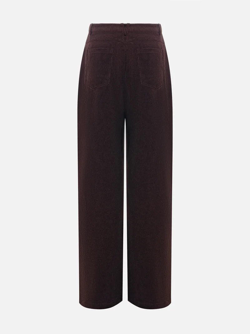 Lichi Velvet trousers with waist pleats