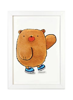 Bear Waving Art Frame Can Be Hanged On The Wall