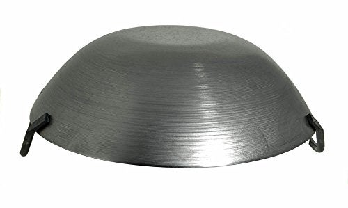 M.V. Trading 14 Inches Carbon Steel Flat Bottom Wok with Two Side Handle 14 Gauge Thickness USA Made - Image 3