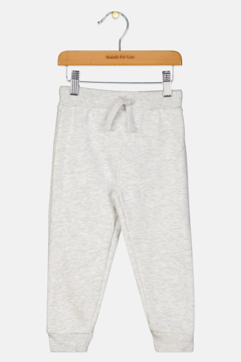 Fox Toddlers Boy Heather Jogger Pants, Grey - Image 1