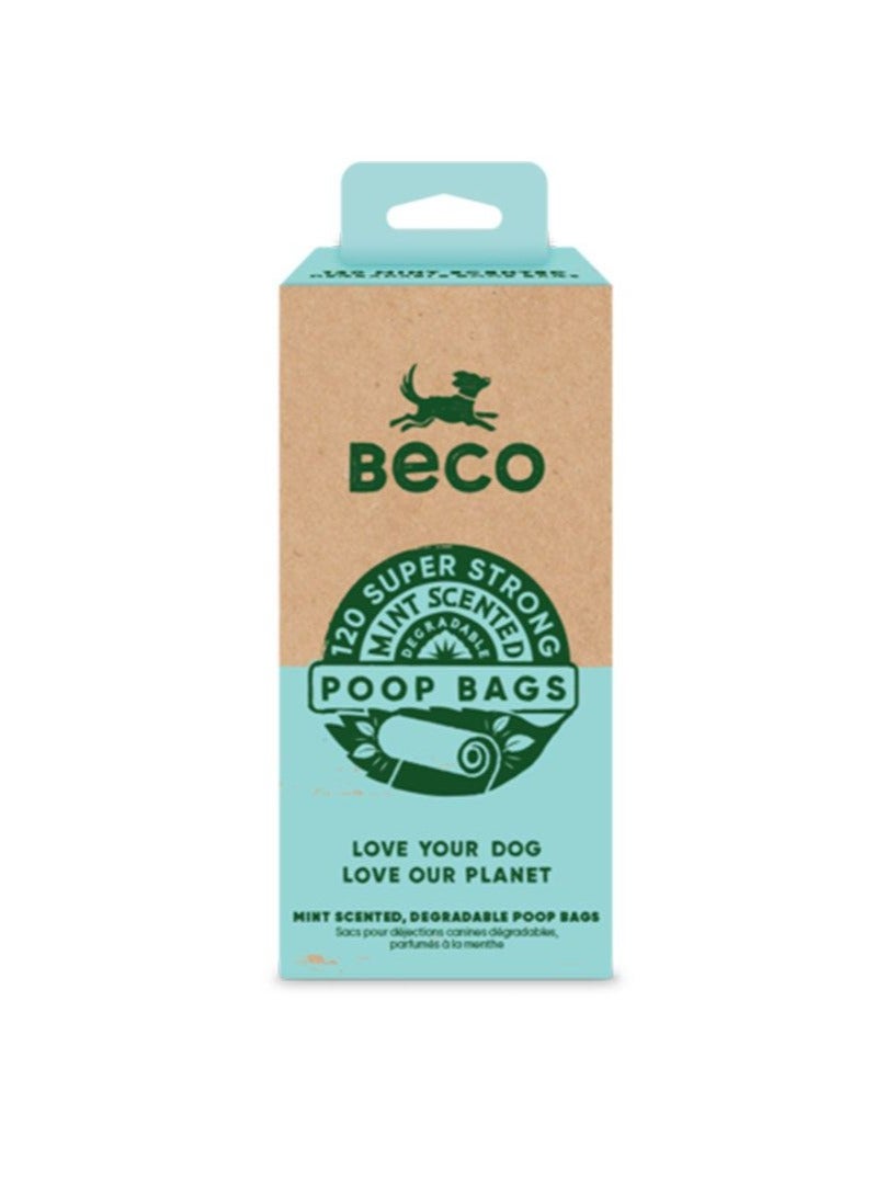 BECO أكياس نفايات معطرة بالنعناع للحيوانات الأليفة 120 قطعة - Image 1