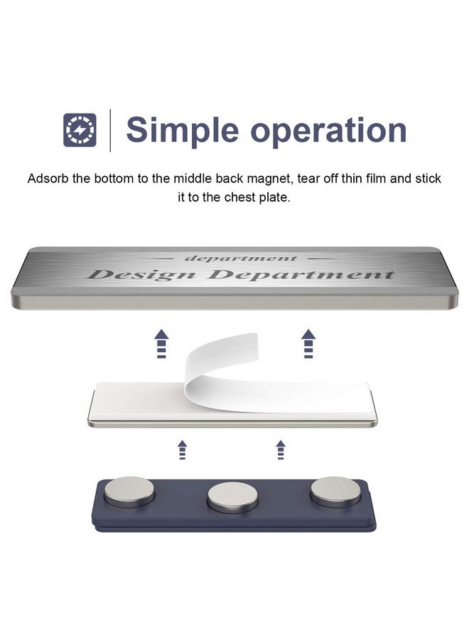 GREATMAG 60 Pack Name Tag Magnets Magnets For Nametags Magnetic Name Badge Holders Name Tag Magnetic Adhesive Backing With 3 Neodymium Magnets (1.76 X 0.5 Inches)  - Image 4