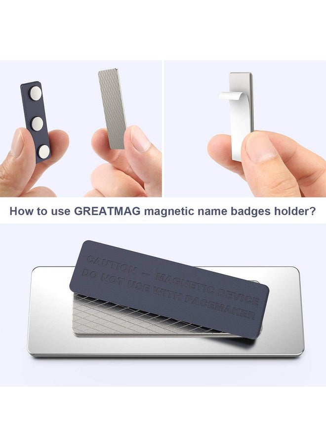 GREATMAG 60 Pack Name Tag Magnets Magnets For Nametags Magnetic Name Badge Holders Name Tag Magnetic Adhesive Backing With 3 Neodymium Magnets (1.76 X 0.5 Inches)  - Image 5