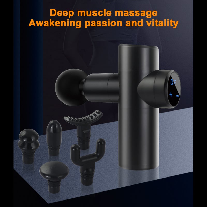 Fascia Massage Electric Body Muscle Relaxation Massager with LCD Touch Screen 30 Vibration Speeds with 6 Replaceable Massage Heads Portable Storage Bag - Image 5