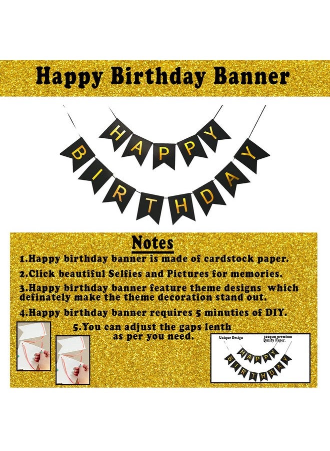 Party Propz(Laksha Gold) Happy Birthday Decoration For Husband - 63pcs Birthday Decoration Items For Husband | Birthday Decoration Kit | Birthday Decoration Items Kit For Men (Cardstock) - Image 4