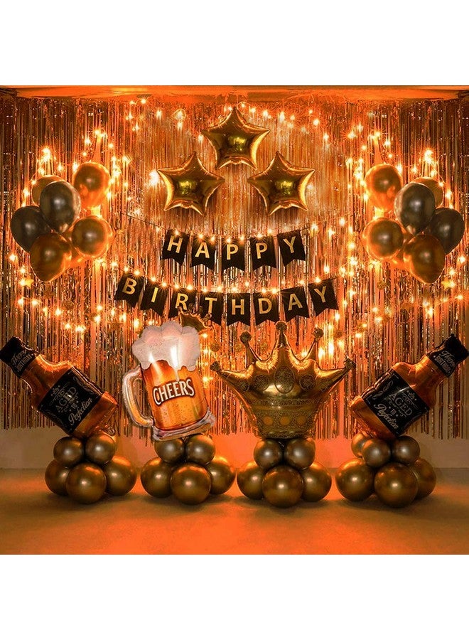 Party Propz(Laksha Gold) Happy Birthday Decoration For Husband - 63pcs Birthday Decoration Items For Husband | Birthday Decoration Kit | Birthday Decoration Items Kit For Men (Cardstock) - Image 1