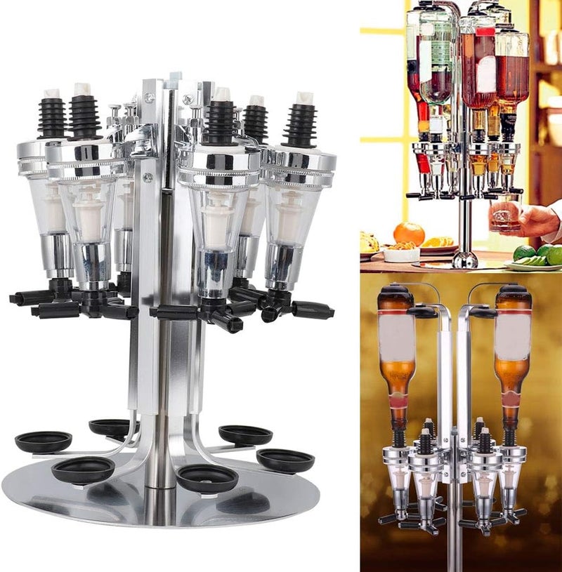 klarako Home Bar Butler, 6 Bottle Rotated Mounted Liquor Holder, Professional Alcohol Dispenser Station, Portable Beverage Wine Racks - Image 4