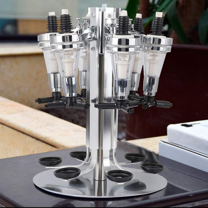 klarako Home Bar Butler, 6 Bottle Rotated Mounted Liquor Holder, Professional Alcohol Dispenser Station, Portable Beverage Wine Racks - Image 3