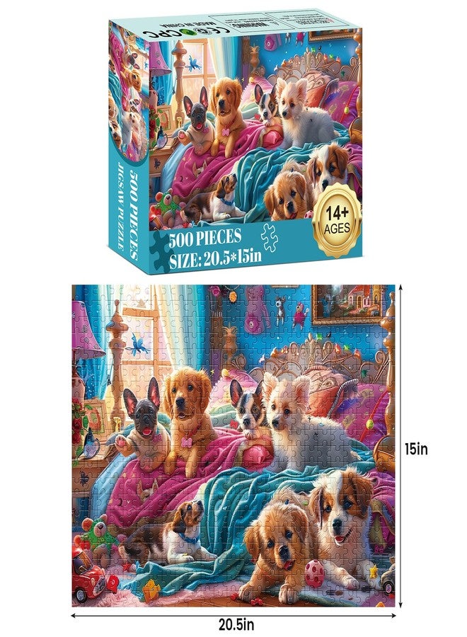 WSCXSC 500 Pieces Puzzle for Adults Puzzle Dog Room Jigsaw Puzzle 500 Pieces Recycled Cardboard Jigsaw Puzzles for Adults Family Challenging Game Home Decor Gift Toy for Teens Seniors 20.5 * 15 inch - Image 2