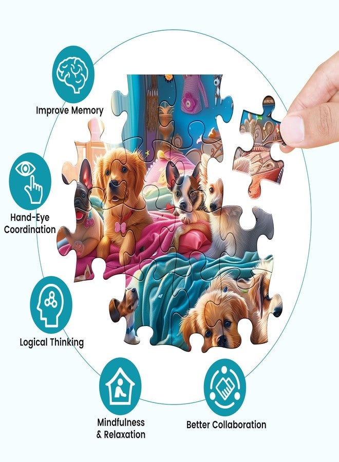 WSCXSC 500 Pieces Puzzle for Adults Puzzle Dog Room Jigsaw Puzzle 500 Pieces Recycled Cardboard Jigsaw Puzzles for Adults Family Challenging Game Home Decor Gift Toy for Teens Seniors 20.5 * 15 inch - Image 5
