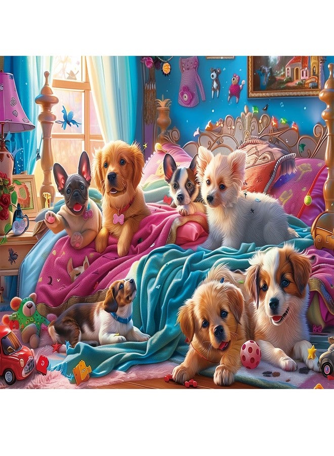 WSCXSC 500 Pieces Puzzle for Adults Puzzle Dog Room Jigsaw Puzzle 500 Pieces Recycled Cardboard Jigsaw Puzzles for Adults Family Challenging Game Home Decor Gift Toy for Teens Seniors 20.5 * 15 inch - Image 1