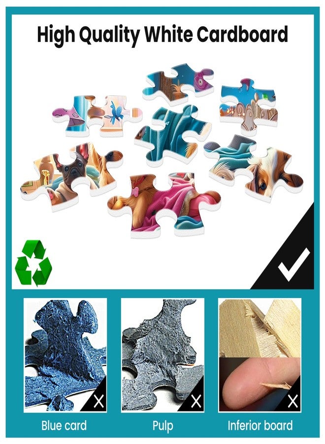 WSCXSC 500 Pieces Puzzle for Adults Puzzle Dog Room Jigsaw Puzzle 500 Pieces Recycled Cardboard Jigsaw Puzzles for Adults Family Challenging Game Home Decor Gift Toy for Teens Seniors 20.5 * 15 inch - Image 3