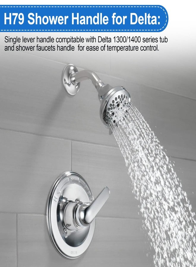 Ophjerg H79 Shower Faucet Handle Compatible with Delta Tub & Shower Single Metal Lever Handle, Shower Handle Replacement for Delta 1300/1400 Series Tub Faucet, Shower Replacement Parts with Screw & Wrench - Image 2