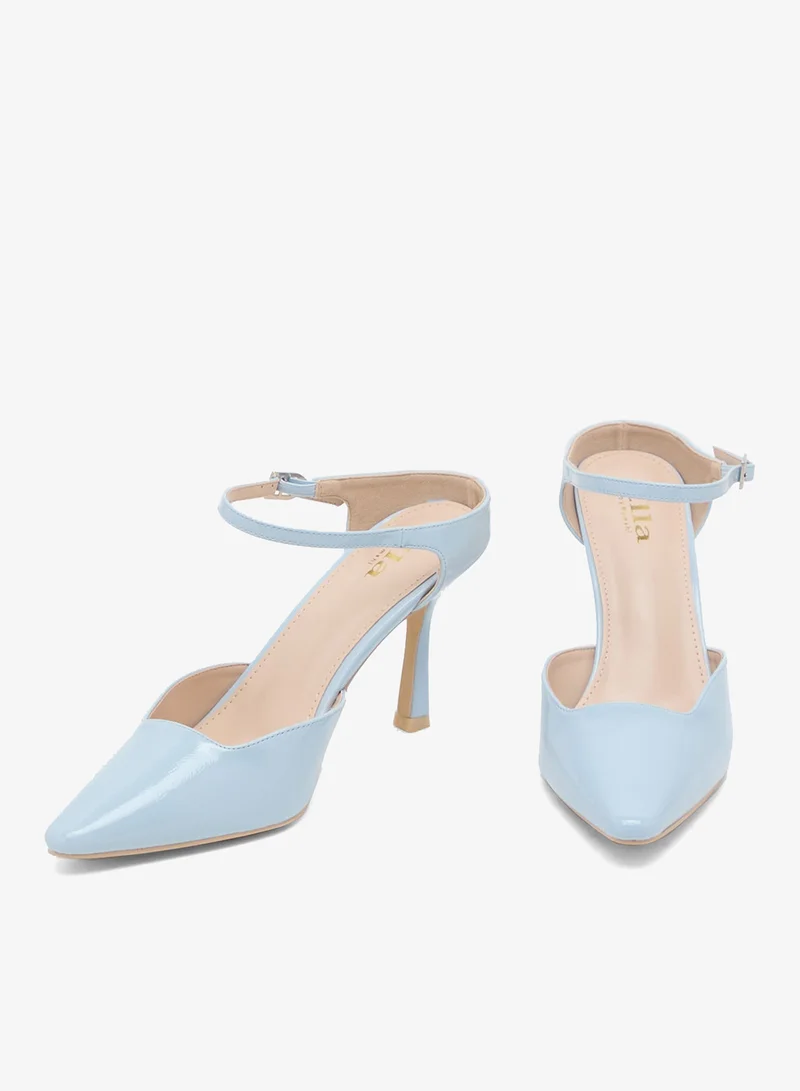 ELLA BLUE PATENT High Heel Slip On Pump for Women | Best Price UAE