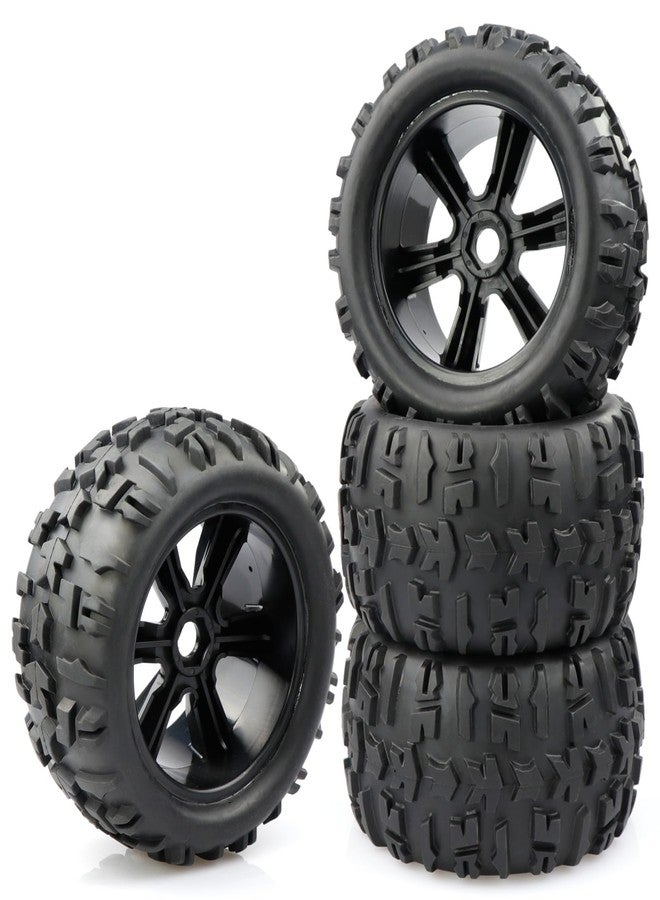 Aimrock 17mm Hex Wheels and Tires RC Truck Tire and Rims w/Foam Inserts for 1/8 Kraton 1/10 Maxx E-Revo, 4PCS - Image 1