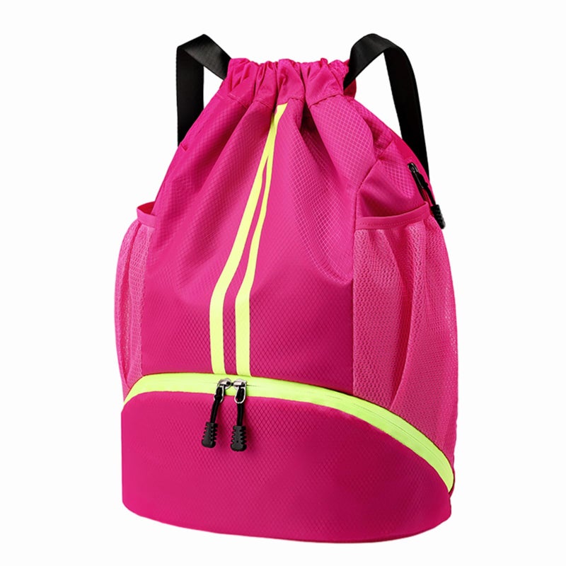 Hoedia Sports Drawstring Backpack - String Swim Gym Bag with Shoes Compartment and Wet Proof Pocket for Women&Men - Image 1