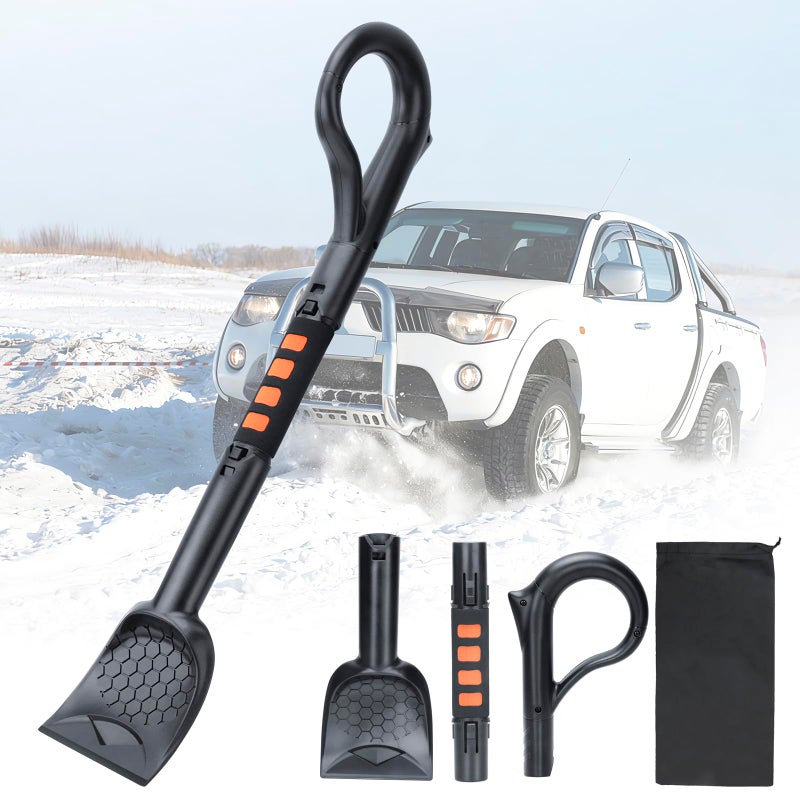 Nibule 258 Larger Ice Scrapers for Car Windshield Dang Near Indestructible Ice from Scrape Frost and Ice 3in1 Emergency Snow Shovel Detachable Remover with Foam Grip for Small Cars Trucks SUVs - Image 3