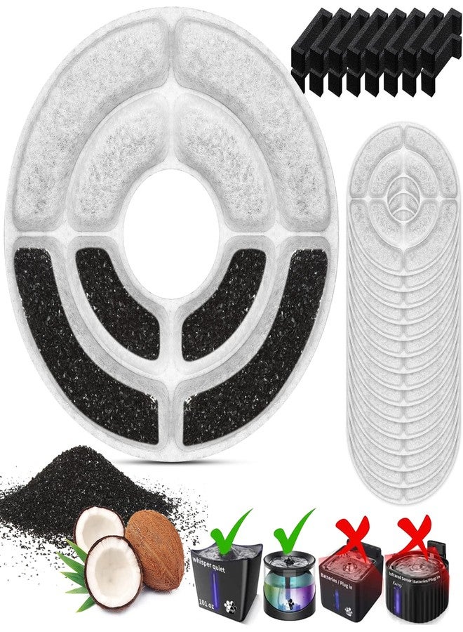 Kastty 16 Pack Replacement Filters - Activated Carbon & PP Cotton Cat Water Fountain Filters for Kastty & Other Dispensers - Image 1