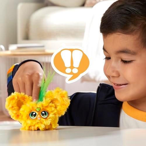 Furby Furblets Hoo-Lah Pineapple Mini Friend, 45+ Sounds & Music, Speaks Only Furbish, Electronic Plush Toys, Yellow & Green, Back to School Gifts, Ages 6+ - Image 4