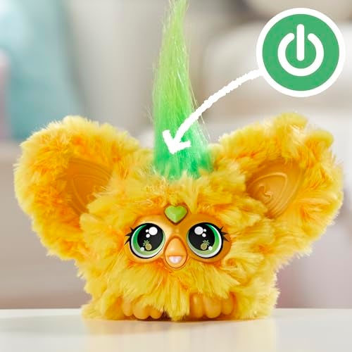 Furby Furblets Hoo-Lah Pineapple Mini Friend, 45+ Sounds & Music, Speaks Only Furbish, Electronic Plush Toys, Yellow & Green, Back to School Gifts, Ages 6+ - Image 2