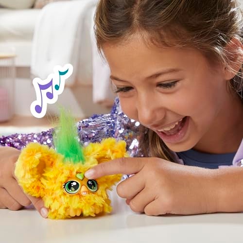 Furby Furblets Hoo-Lah Pineapple Mini Friend, 45+ Sounds & Music, Speaks Only Furbish, Electronic Plush Toys, Yellow & Green, Back to School Gifts, Ages 6+ - Image 3
