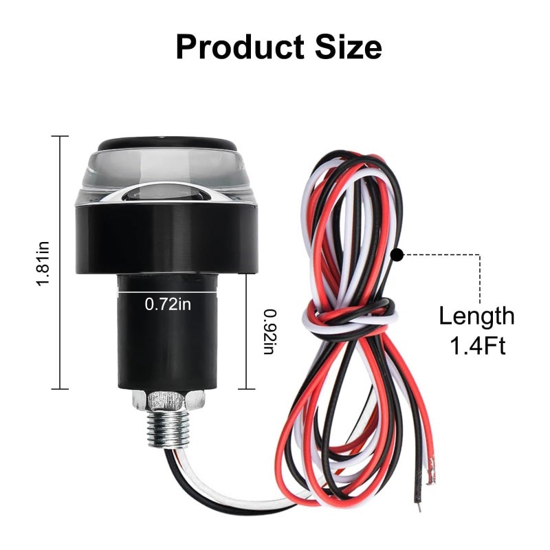 Linkstyle 2PCS Motorcycle Turn Signal Light, 12 LEDs Turn Signal Indicator Lamp, Amber White Front Handlebar End Light for 12V Scooter Sportster Cruiser Motorbike - Image 3