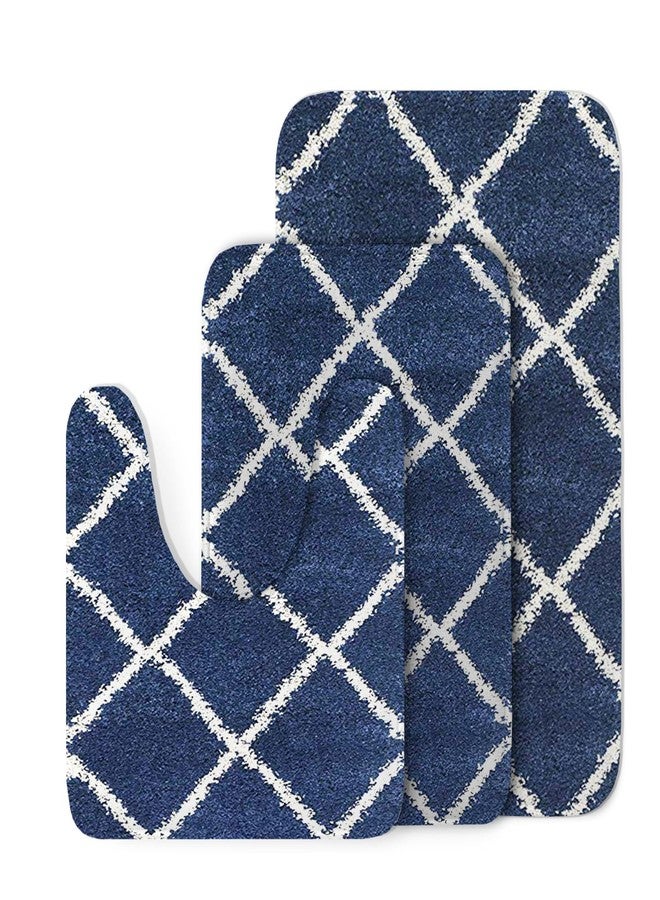 VASAC Ultra Premium Microfiber Bath Rug Set - 3-Piece Ultra-Soft, Plush, Natural Highly Absorbent & Non-Slip - U-Shaped Contour Rug for Toilet - Image 3