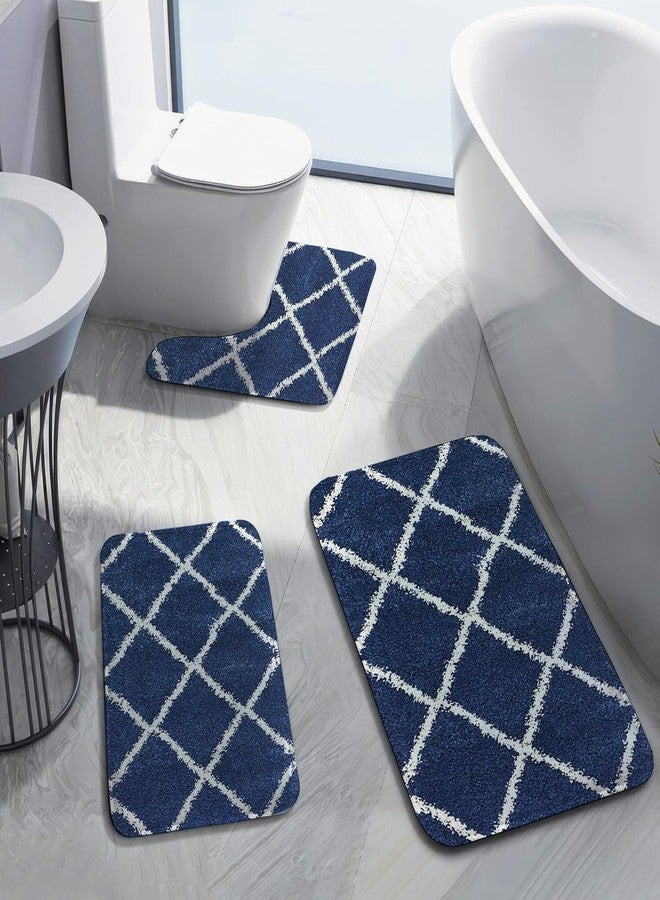 VASAC Ultra Premium Microfiber Bath Rug Set - 3-Piece Ultra-Soft, Plush, Natural Highly Absorbent & Non-Slip - U-Shaped Contour Rug for Toilet - Image 1