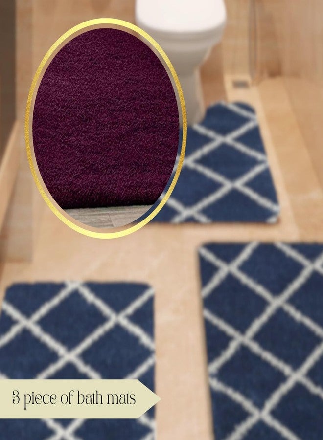 VASAC Ultra Premium Microfiber Bath Rug Set - 3-Piece Ultra-Soft, Plush, Natural Highly Absorbent & Non-Slip - U-Shaped Contour Rug for Toilet - Image 5