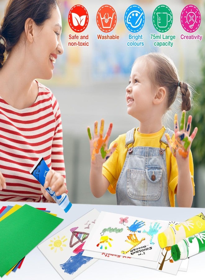 Sortnic Washable Finger Paint for Toddlers with Sponge Head, Safe Non-Toxic 8 Colors Large Capacity (2.54fl Oz), Baby Safe Paint Art Supplies Preschool Learning, Easter Gift for Kid Ages 1+ - Image 3