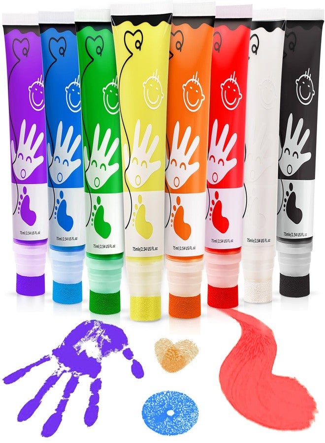 Sortnic Washable Finger Paint for Toddlers with Sponge Head, Safe Non-Toxic 8 Colors Large Capacity (2.54fl Oz), Baby Safe Paint Art Supplies Preschool Learning, Easter Gift for Kid Ages 1+ - Image 1