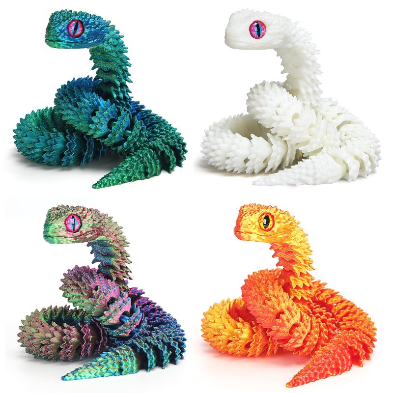 uyrzwek 4 Pcs 12in 3D Printed Snake Toys3D Printed Animals for Easter Eggs FilledEaster Basket Stuffers EssentialsHome Decor Christmas Fidget Toys Gifts Easter Decorations for Kids - Image 2
