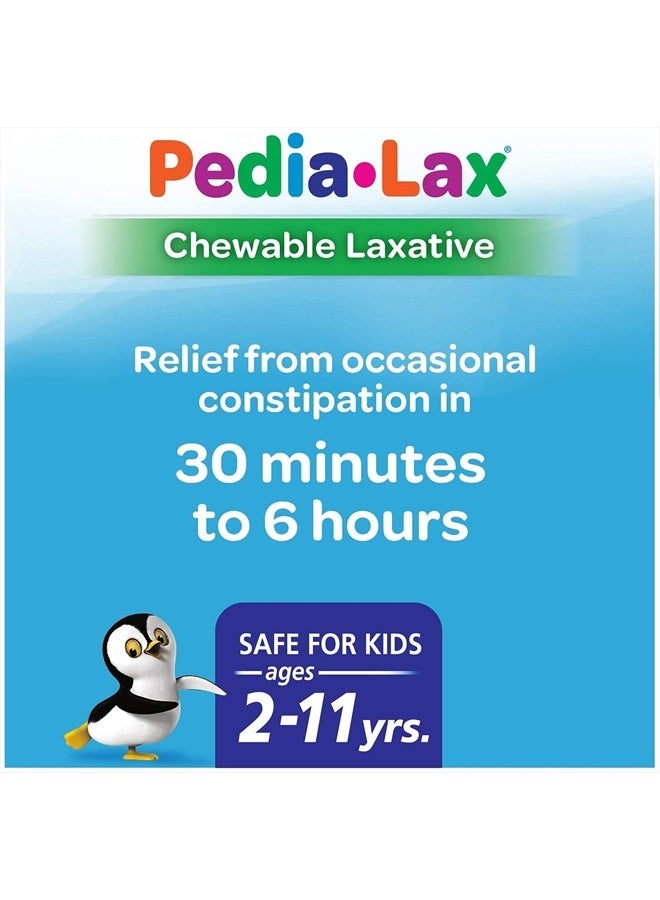 Pedia-Lax Laxative Chewable Tablets for Kids, Ages 2-11, Watermelon Flavor, 30 Count, Pack of 3 - Image 4